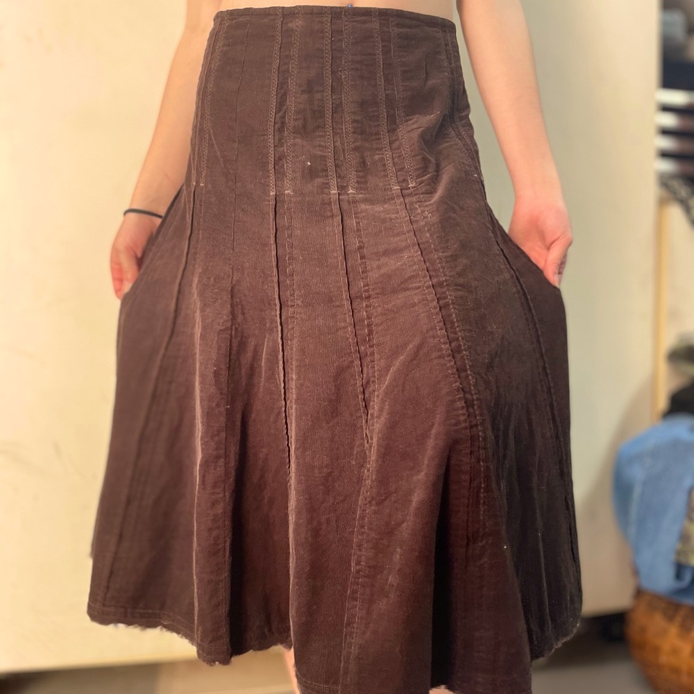 Victorian brown corduroy skirt!!
